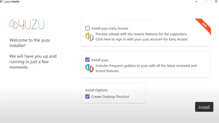 Install Yuzu and Install Options