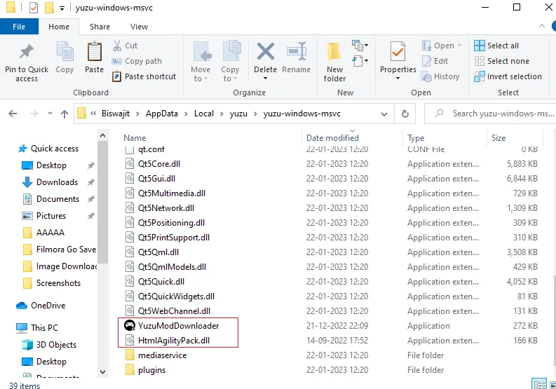 Yuzu-Windows-Msvc folder