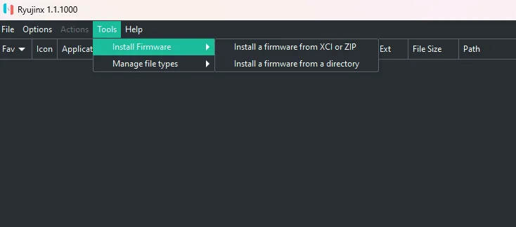 Go to Install Firmware  Install a Firmware Form XCI or ZIP.